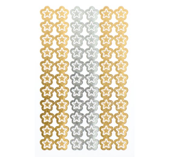 Mini adesivi in foglio stelle, Oro & Argento