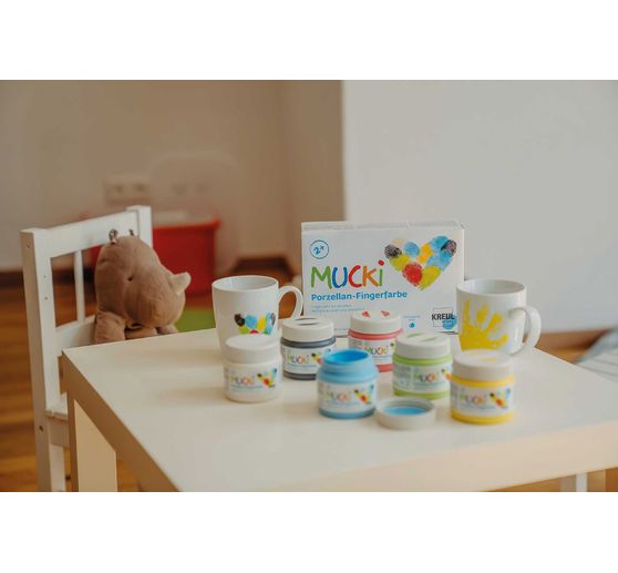 Colore a dita per porcellana MUCKI, 6 x 150 ml