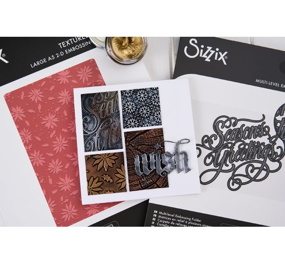 Modello di goffratura Sizzix A5 "Holly Poinsettia by Tim Holtz"