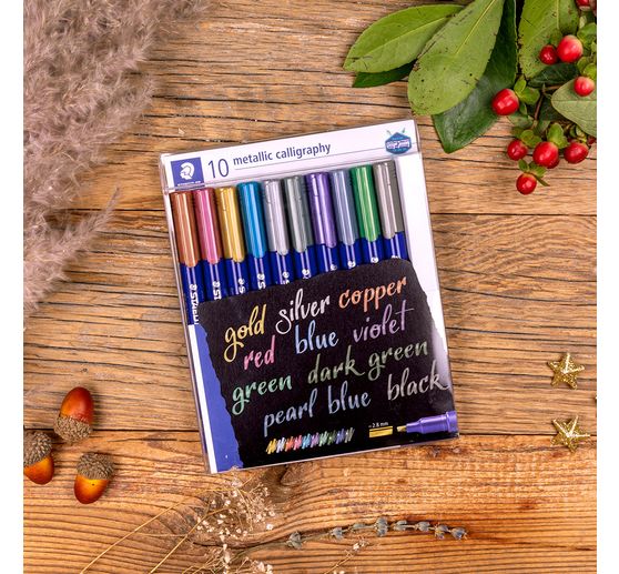 Marker STAEDTLER "Metallic Calligraphy", 10 colori