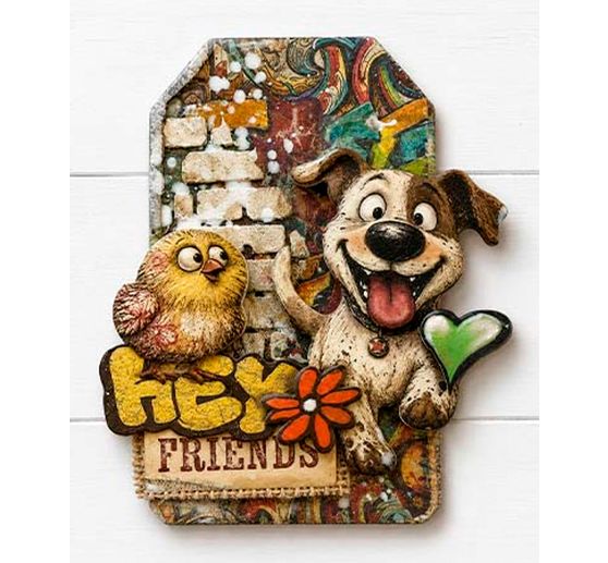 Stamperia Stencil "Furry Friends 2 - Cool Street Bricks", 12 x 25 cm