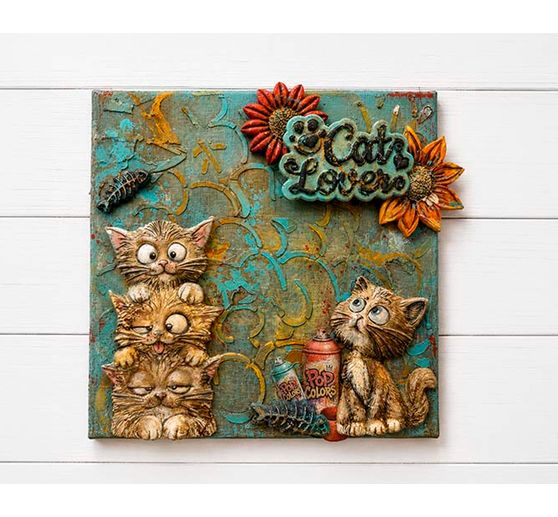 Stampo in silicone A5 Stamperia "Furry Friends 2 - Cats"