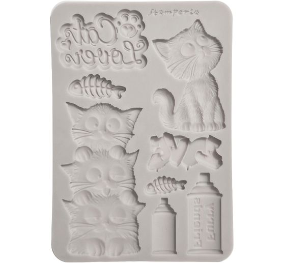Stampo in silicone A5 Stamperia "Furry Friends 2 - Cats"