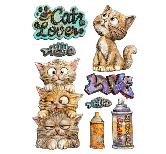 Stampo in silicone A5 Stamperia "Furry Friends 2 - Cats"