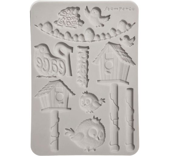 Stampo in silicone A5 Stamperia "Furry Friends 2 - Birds"
