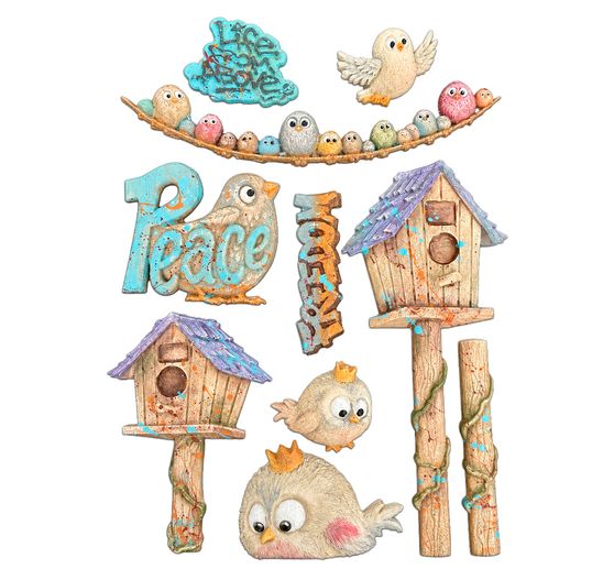 Stampo in silicone A5 Stamperia "Furry Friends 2 - Birds"