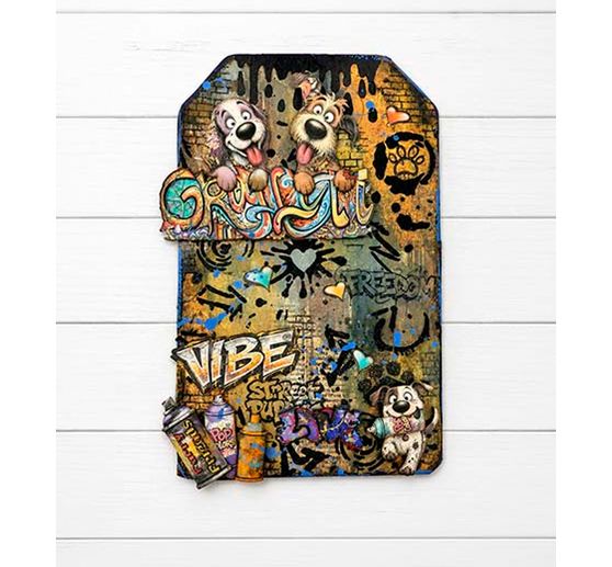 Stencil Stamperia "Furry Friends 2 - Ink Splatters", 12 x 25 cm