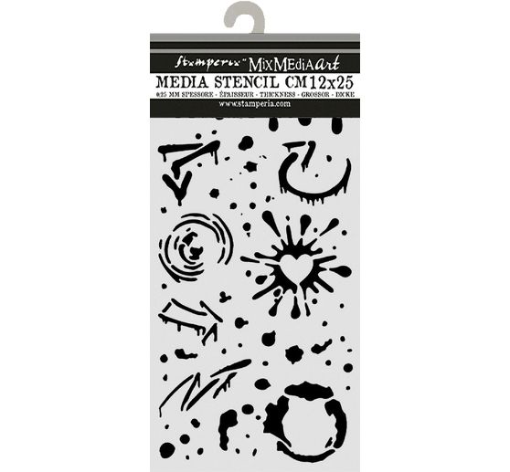 Stencil Stamperia "Furry Friends 2 - Ink Splatters", 12 x 25 cm