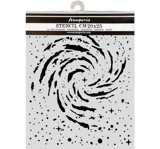 Stencil Stamperia "Cosmos - Swirling Nebula", 20 x 25 cm