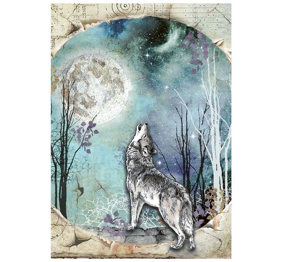 Assortimento di seta paglia con motivi Stamperia "Cosmos", DIN A6, set di 8 pezzi