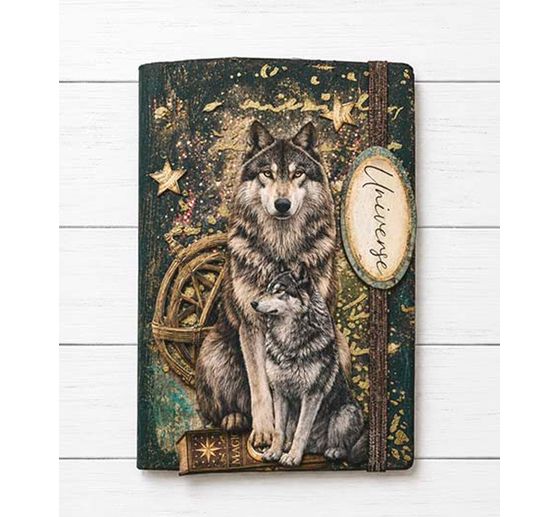 Seta di paglia con motivi backgrounds Stamperia "Cosmos", DIN A6, set di 8 pezzi