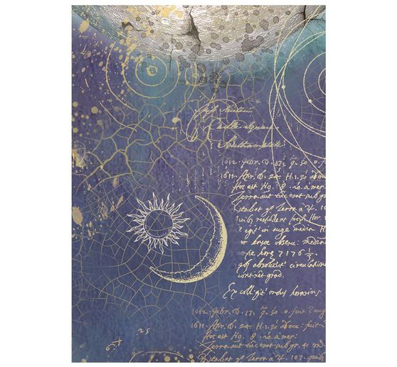 Seta di paglia con motivi backgrounds Stamperia "Cosmos", DIN A6, set di 8 pezzi