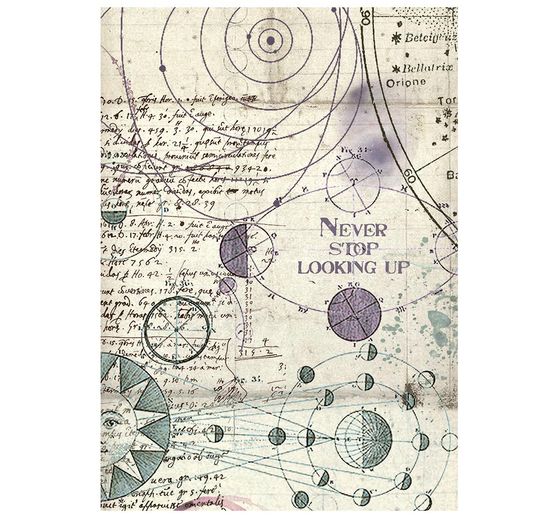 Seta di paglia con motivi backgrounds Stamperia "Cosmos", DIN A6, set di 8 pezzi