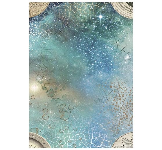 Seta di paglia con motivi backgrounds Stamperia "Cosmos", DIN A6, set di 8 pezzi
