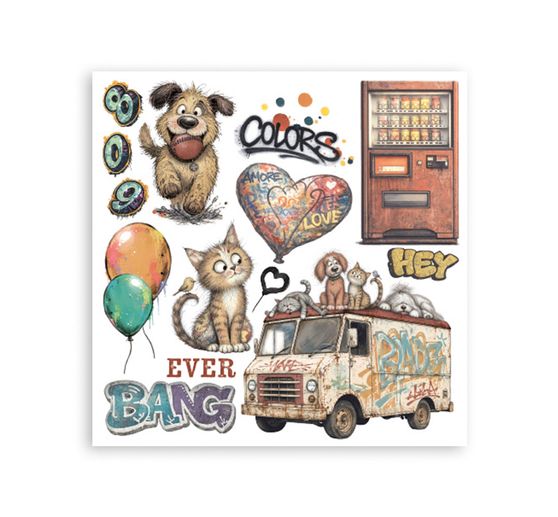 Assortimento di Rub On Stamperia "Furry Friends 2"