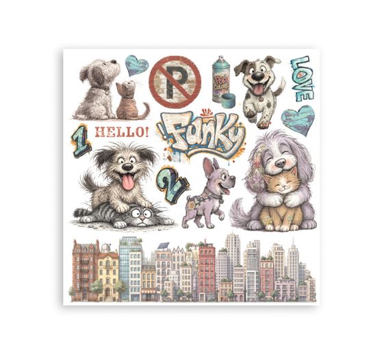Assortimento di Rub On Stamperia "Furry Friends 2"