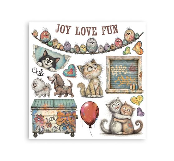 Assortimento di Rub On Stamperia "Furry Friends 2"