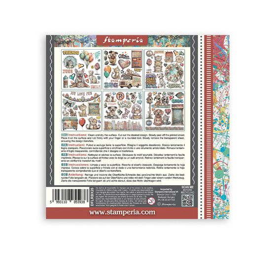 Assortimento di Rub On Stamperia "Furry Friends 2"