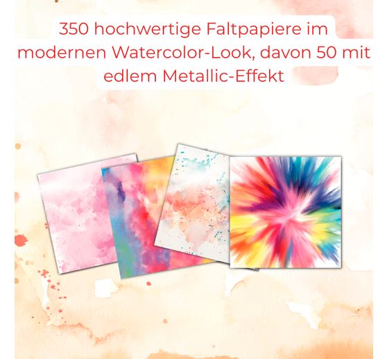 350 Origami papers "Watercolor Splash"