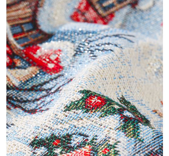 Tessuto gobelin con lurex "Snowy Village"