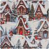 Tessuto gobelin con lurex "Snowy Village"