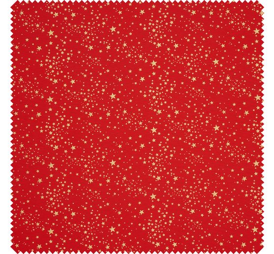 Tessuto in popeline di cotone hot foil "Piccole stelle &ndash; Rosso"
