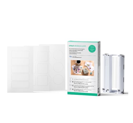 Set StickerPix Print Cricut "Fogli di adesivi", 55 pezzi