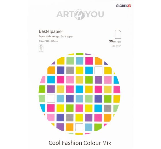Craft paper "Cool Fashion Colour Mix", A4, 30 sheets