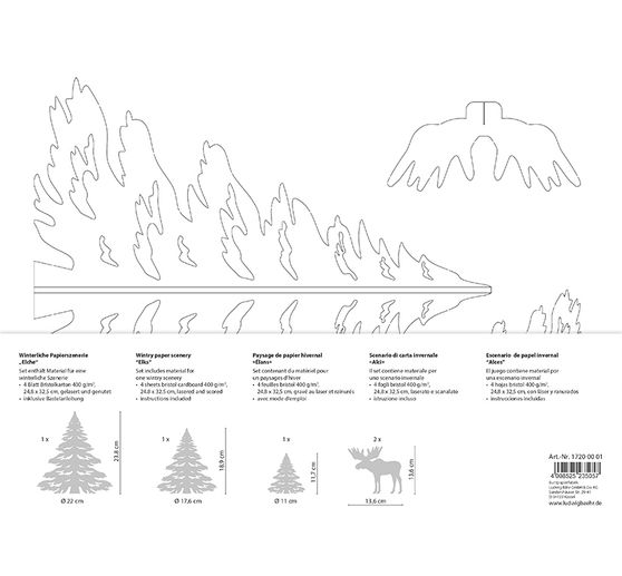 Scenario invernale di carta "Alce