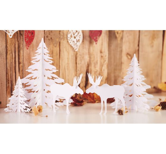 Scenario invernale di carta "Alce