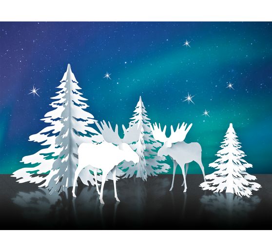 Scenario invernale di carta "Alce