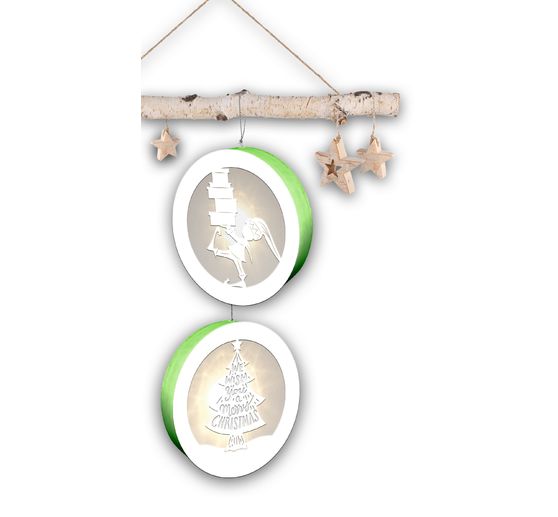 Scatole luminose "Elfi di Natale", set da 2