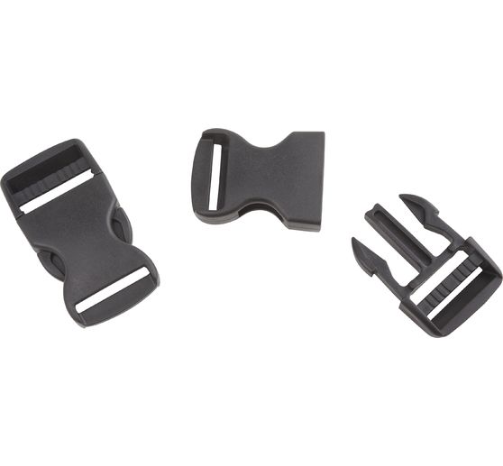 VBS Buckles / Click Fasteners, Black, 20 pcs.