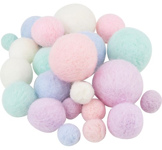 Felt balls, 25 pieces