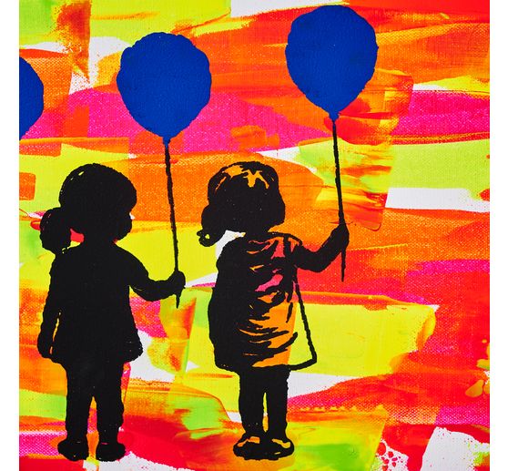 VBS Stencil "Girl with Balloon", 30 x 30 cm