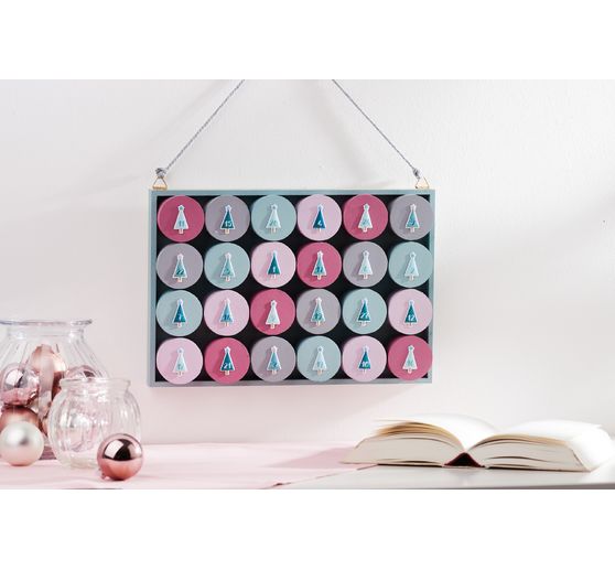 VBS Chipboard boxes "Round" on tray, 24 pieces