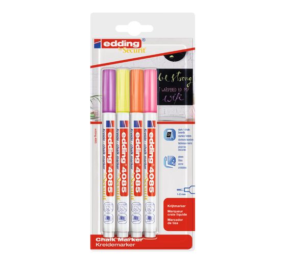 edding 4085 chalk marker set of 4, 1 - 2 mm