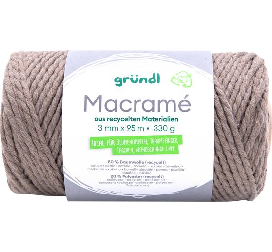 Gründl cotton cord "Macramé", 3 mm