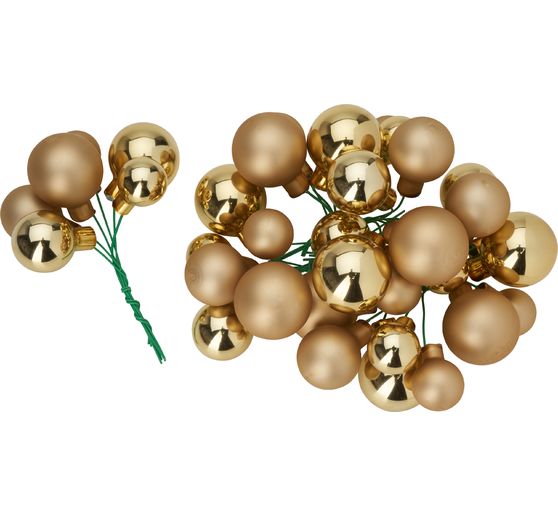 Christmas balls made of glass on wire, 36 pieces, Ø 20 / 25 / 30 mm