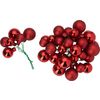Christmas balls made of glass on wire, 36 pieces, Ø 20 / 25 / 30 mm Red mix