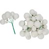 Christmas balls made of glass on wire, 36 pieces, Ø 20 / 25 / 30 mm White-Opal