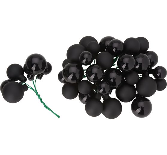 Christmas balls made of glass on wire, 36 pieces, Ø 20 / 25 / 30 mm