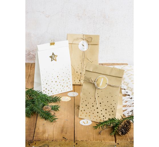 Advent calendar set "Golden dots"
