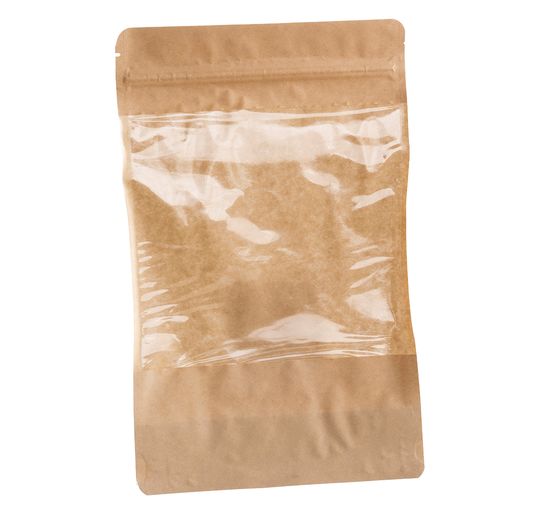 Doypack stand up pouch with window