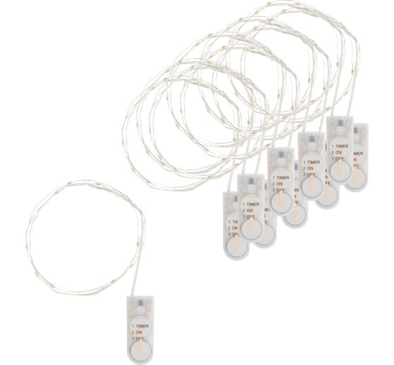 VBS Micro LED chains of lights with timer, 10 pieces