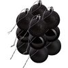 Christmas balls made of plastic, 12 pieces Black