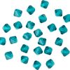 Glass cut glitter beads, 4 mm Blue Zircon