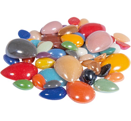 Glass mosaic stones "Diamond", colorful mix, approx. 180 g