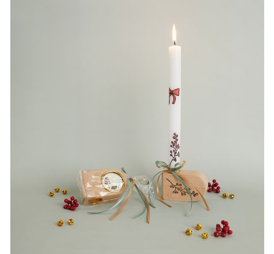 Candele a stelo colorate in massa, confezione da 4