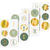 Stickers Advent numbers Gold iridescent
